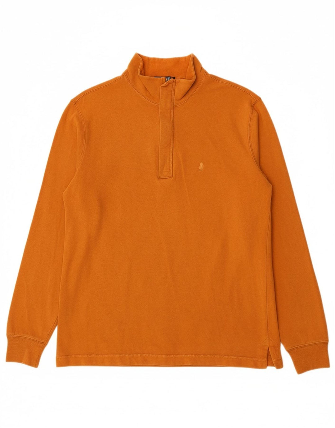 MARLBORO CLASSICS Mens Zip Neck Sweatshirt Jumper Medium Orange Cotton