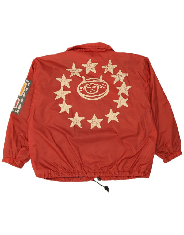 Męska kurtka przeciwdeszczowa VINTAGE Graphic UK 44 2XL Czerwony nylon