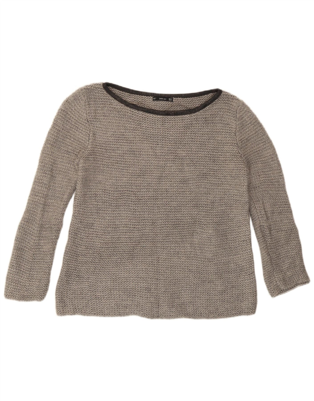 Sweter damski Zara z dekoltem w łódkę UK 14, średni szary