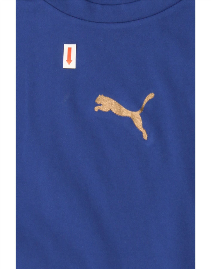 PUMA Mens Graphic T-Shirt Top Medium Blue Polyester Vintage Puma and Second-Hand Puma from Messina Hembry 
