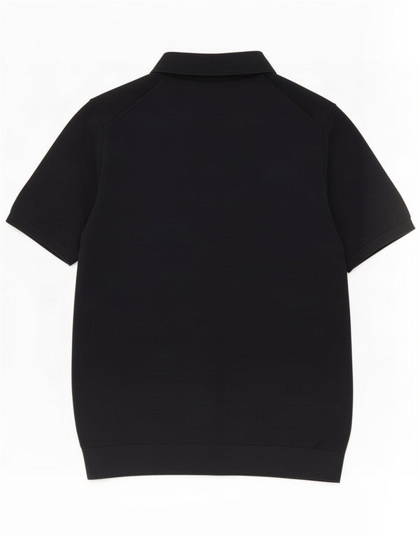 Męski sweter polo z krótkim rękawem Reiss, duży, granatowy, bawełniany