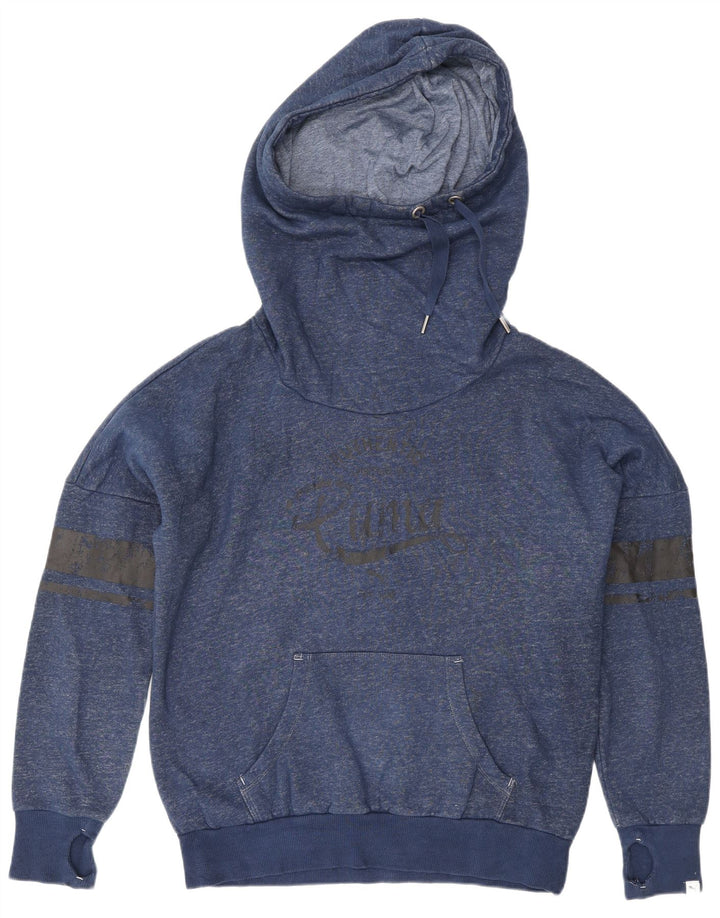 Damski sweter oversize z kapturem PUMA UK 12, średni granatowy nakrapiany