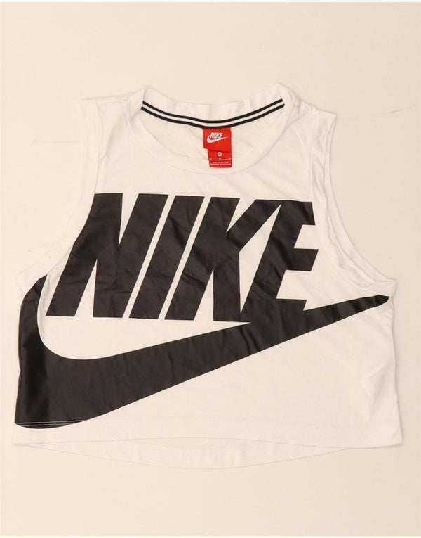 Damska kamizelka NIKE Crop Graphic UK 14 Średni biały poliester