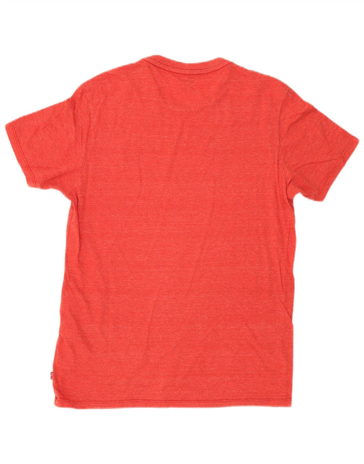 Męski T-shirt z grafiką Levi's, mały, czerwony, nakrapiany bawełniany