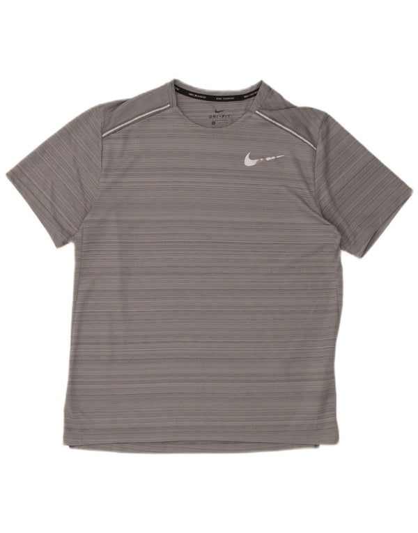 T-shirt męski Nike Dri Fit, poliester w średnie szare paski