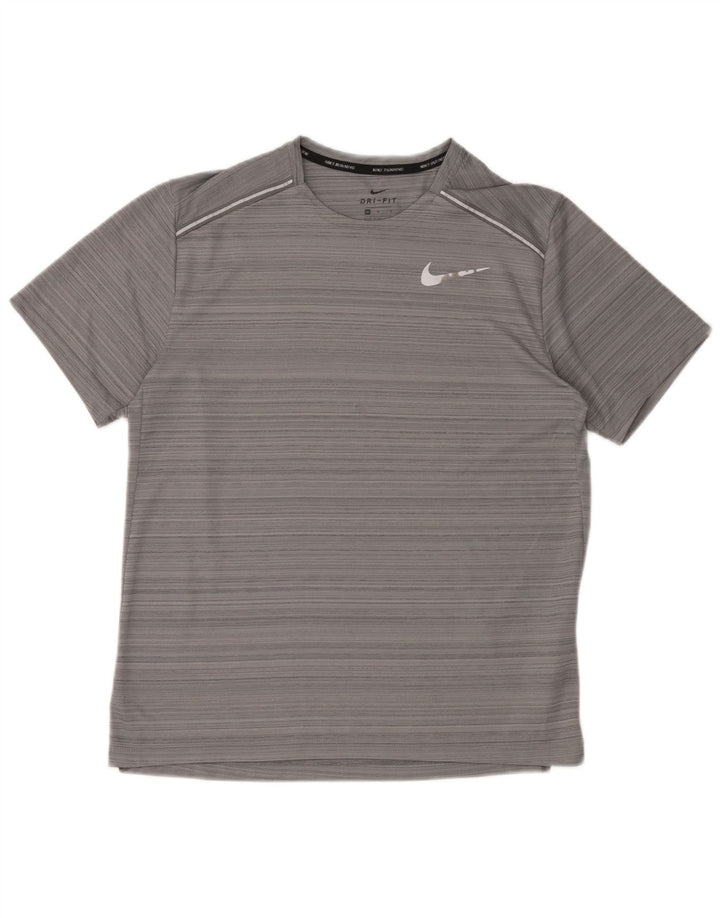 T-shirt męski Nike Dri Fit, poliester w średnie szare paski