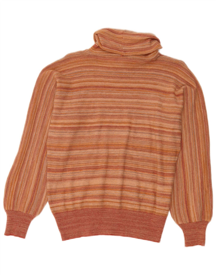 Vintage damski sweter z golfem IT 44 w średnie pomarańczowe paski