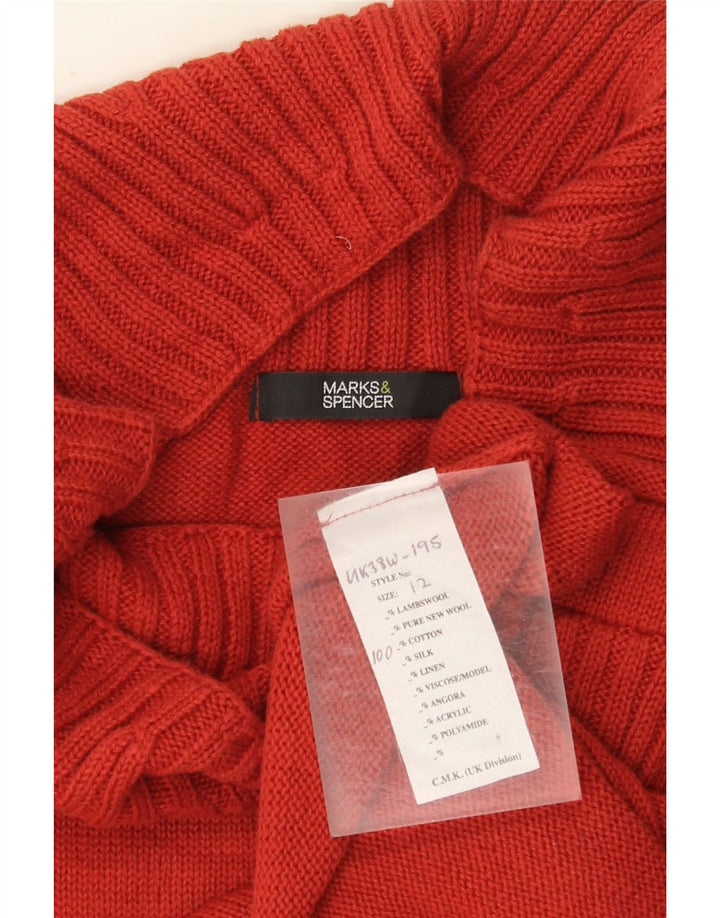 Marks & Spencer Damski sweter z dekoltem w łódkę, UK 12, średni czerwony