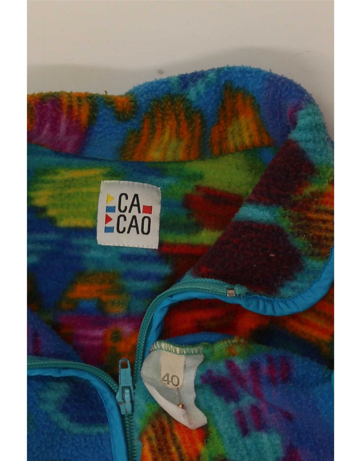 Damski sweter polarowy w stylu vintage, z zamkiem błyskawicznym, EU 40, średni, wielobarwny