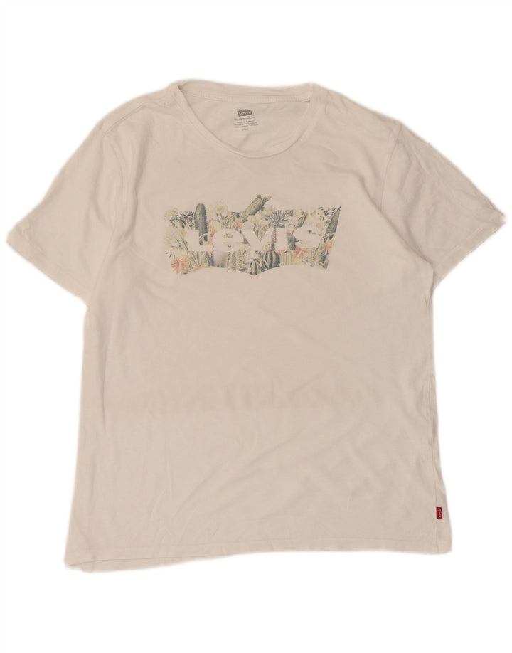Damska koszulka z grafiką LEVI'S Top UK 10 Small White
