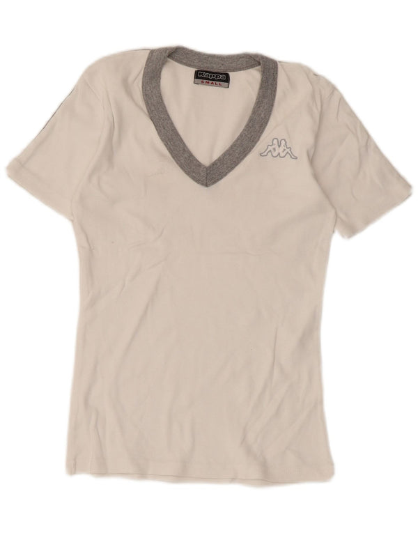 Damska koszulka Kappa Top UK 8 Small White Colorblock