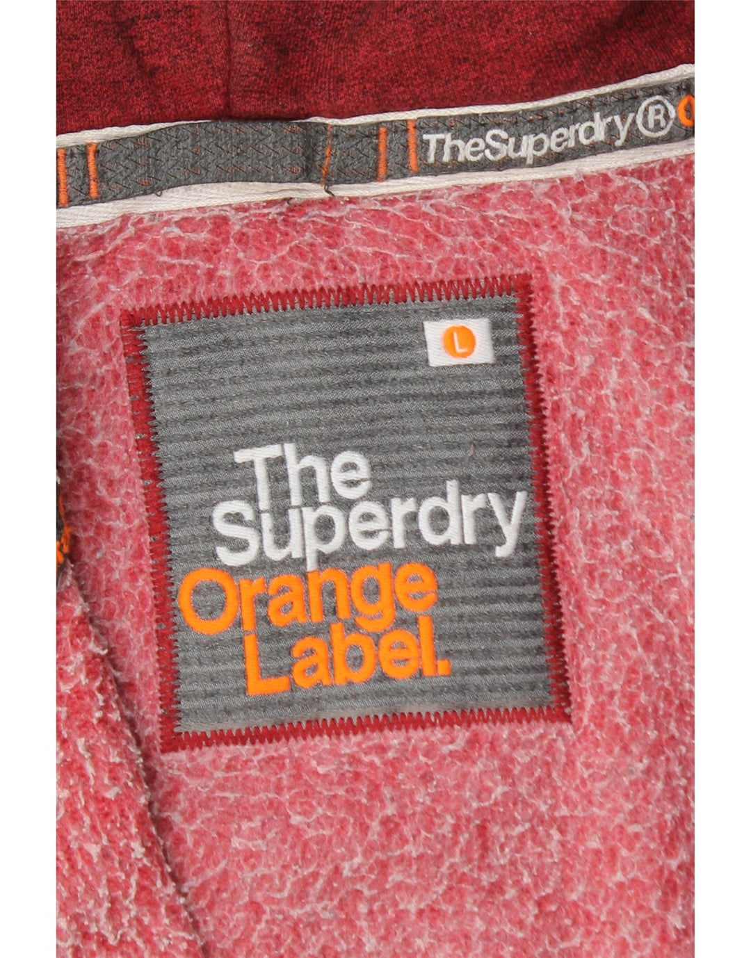 Męski sweter z kapturem i zamkiem Superdry, duży, bordowy, bawełniany