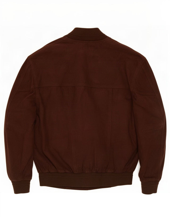 Vintage męska zamszowa kurtka bomber IT 48 średnio brązowa skóra