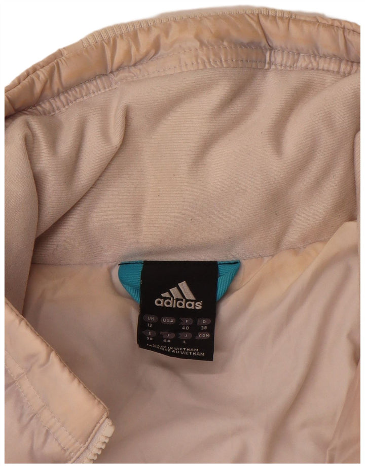 Damska wyściełana kurtka Adidas UK 12 Średni Beżowy Nylon