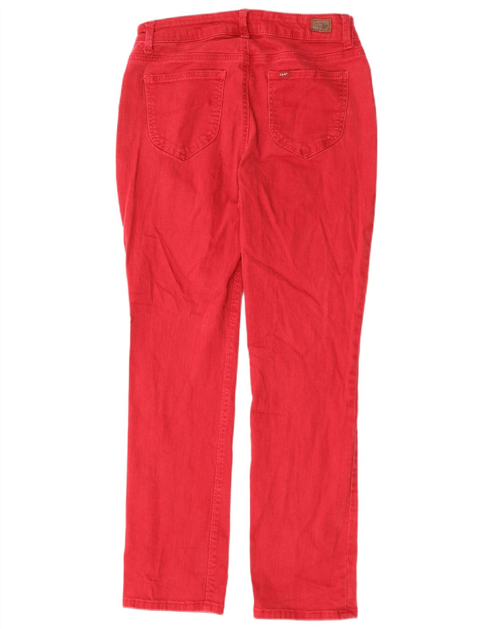 Damskie proste dżinsy Lee ze średnim stanem i regularnym krojem US 8 Medium W30 L29 czerwone