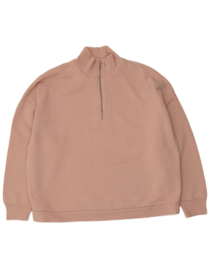 Marks & Spencer Damski sweter oversize z zamkiem błyskawicznym, UK 18 XL, różowy