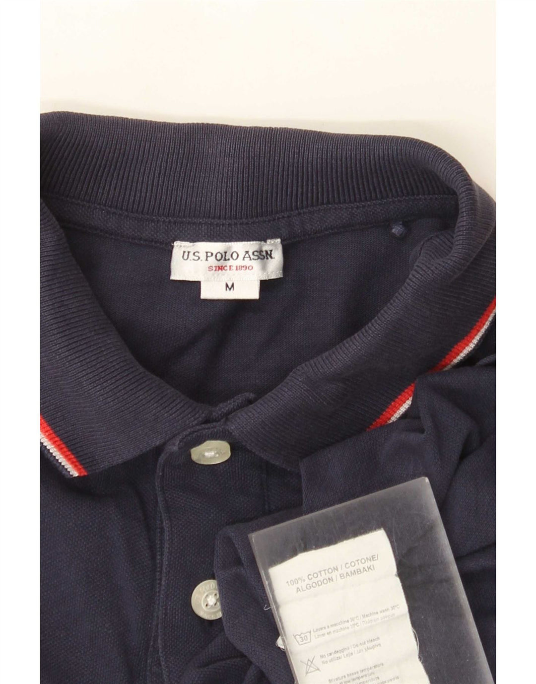 US Polo Assn. Koszula męska Średnio granatowa, bawełniana w paski