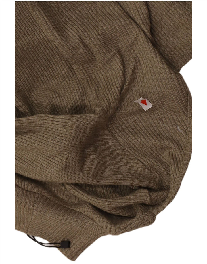 Damska obcisła sukienka z długim rękawem Zara UK 10, mała, khaki, poliester