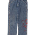 Damskie jeansy Lee Cargo Straight W32 L30 Niebieska bawełna w kwiaty