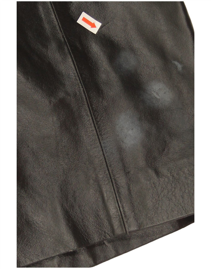 Męski płaszcz skórzany Douglas UK 38, średnia czarna skóra