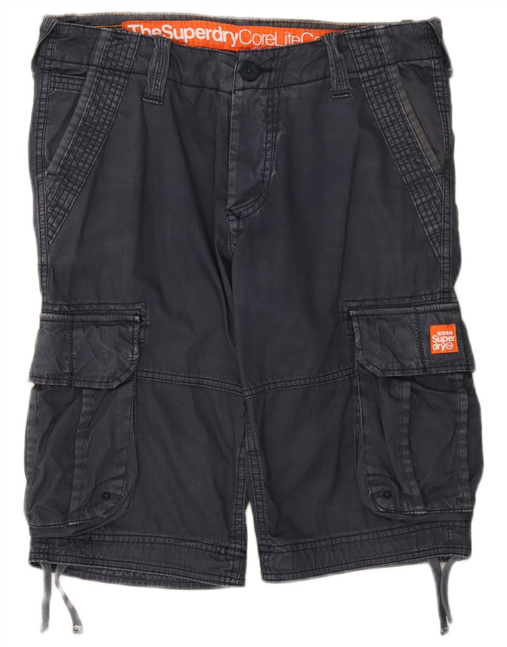 Męskie spodenki cargo Superdry, małe W32, granatowe, bawełniane