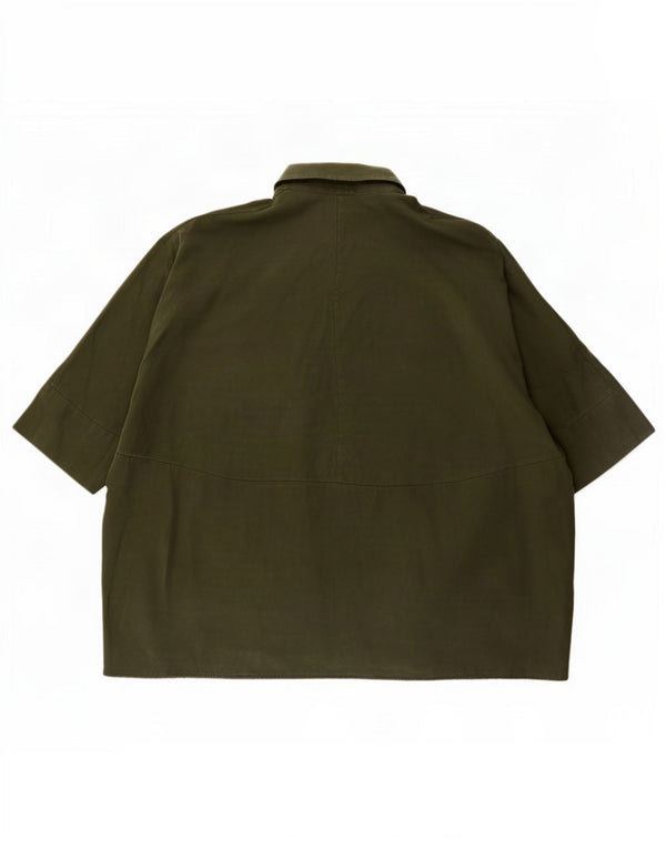 Cos Damska koszula oversize z krótkim rękawem UK 10 Small Khaki Lyocell