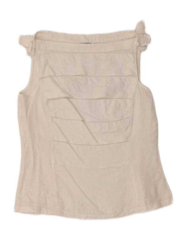 Damska bluzka bez rękawów NARACAMICIE UK 8 Small White