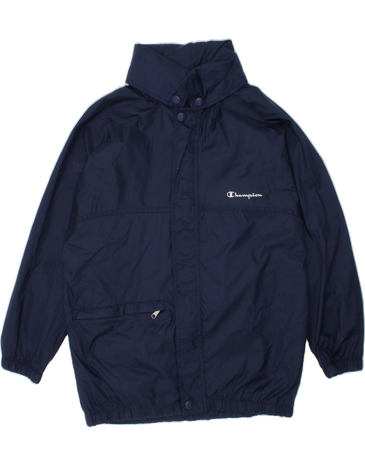 CHAMPION Boys Rain Jacket 7-8 Years Small  Navy Blue Polyamide Vintage Champion and Second-Hand Champion from Messina Hembry 
