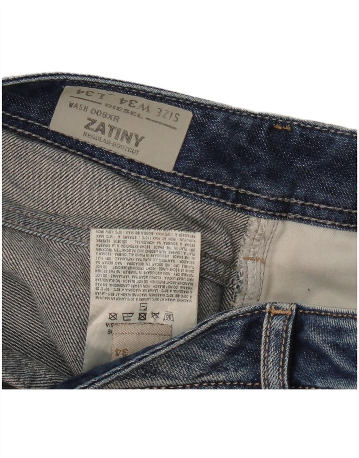 Diesel Męskie Zatiny Regular Bootcut Jeansy W34 L34 Niebieskie bawełniane