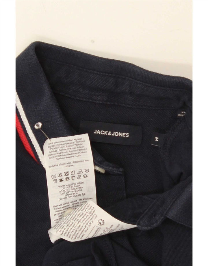 Męska koszulka polo Jack & Jones, bawełniana w średnie granatowe paski