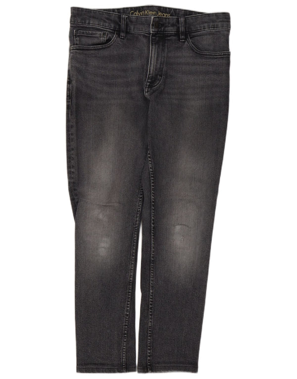 Męskie proste dżinsy CALVIN KLEIN W32 L28 Szara bawełna