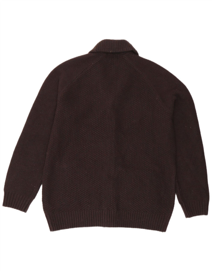 Marks & Spencer Męski sweter rozpinany, duży, brązowy, akrylowy