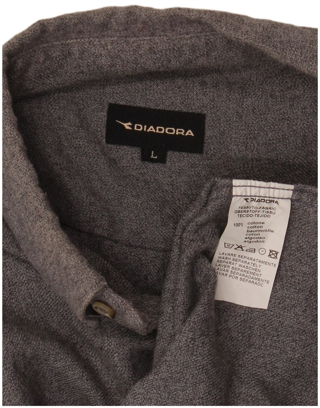 Męska koszula flanelowa Diadora, duża, szara, bawełniana