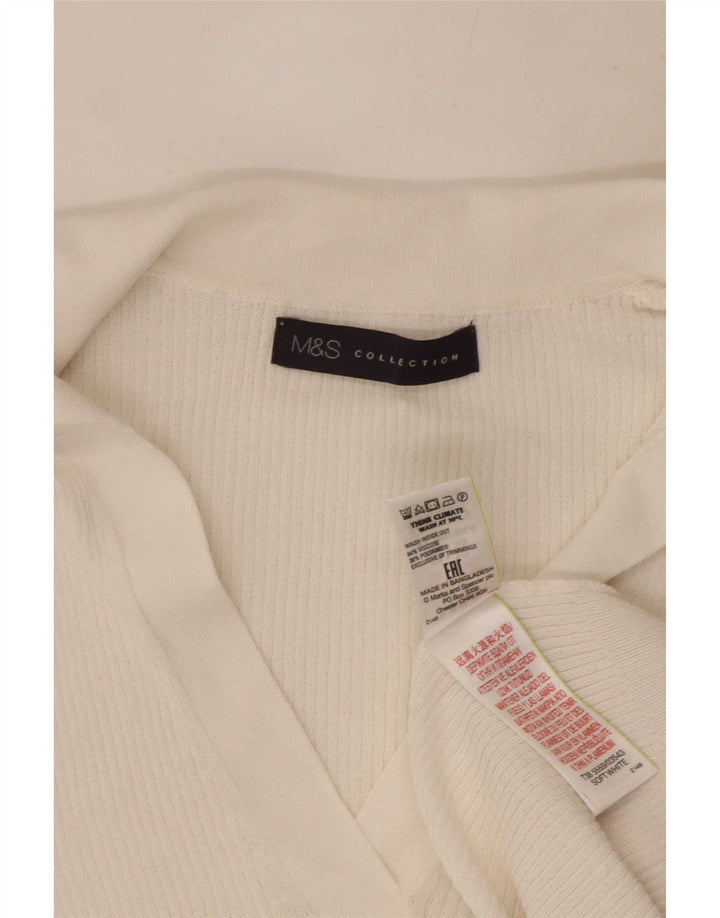Damska koszulka polo Marks & Spencer UK 10 Small, biała wiskoza