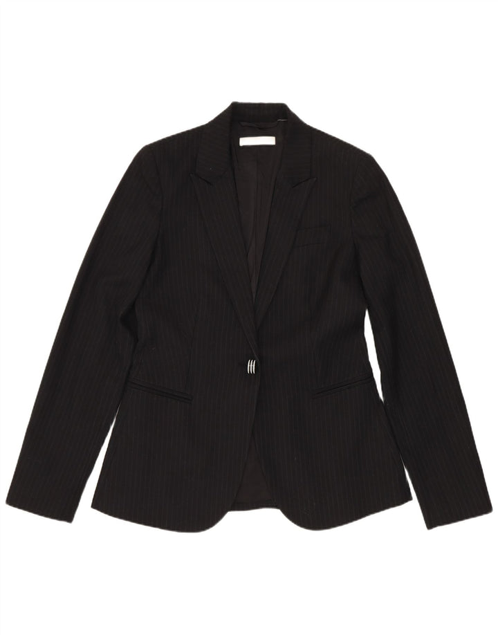 Stefanel damski 2-częściowy garnitur zapinany na 1 guzik IT 40 Small W28 L28 w czarne prążki