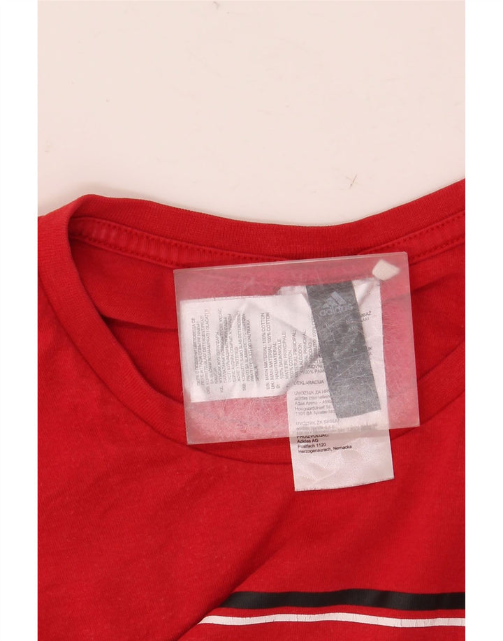 Męska koszulka z grafiką Adidas, bawełniana, średnia czerwona
