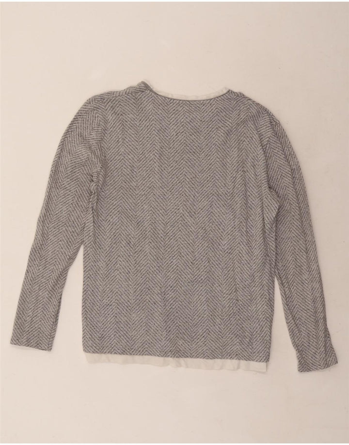 Męski top z długim rękawem i dużą szarą jodełką Zara