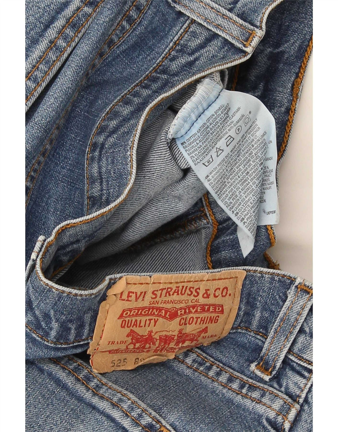 Męskie jeansy Levi's 525 Bootcut W32 L34 Niebieska bawełna