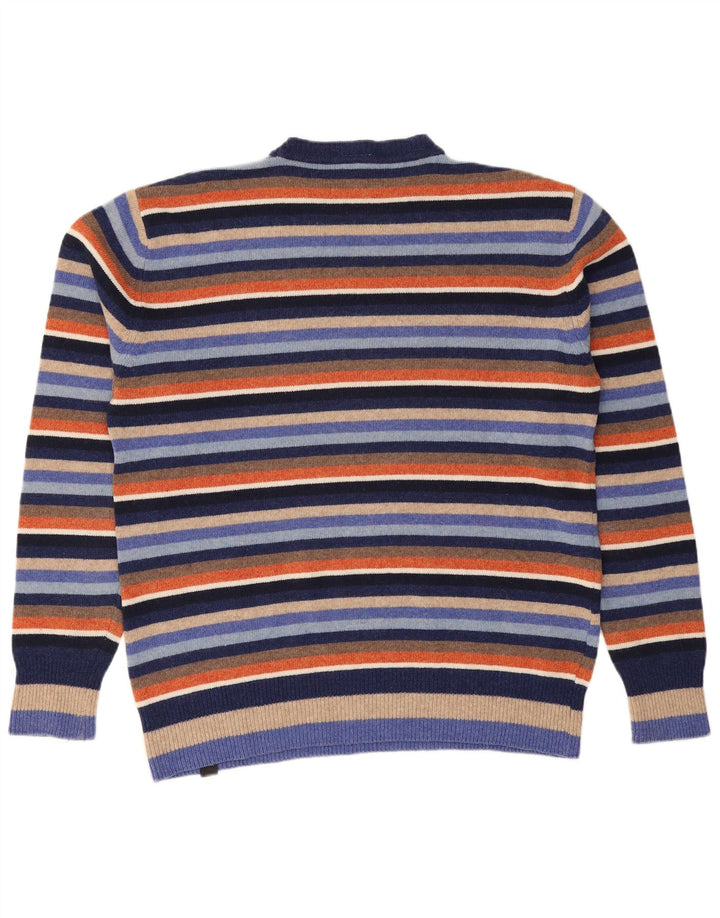 CONVERSE Męski sweter z okrągłym dekoltem XL, wełniany w wielokolorowe paski