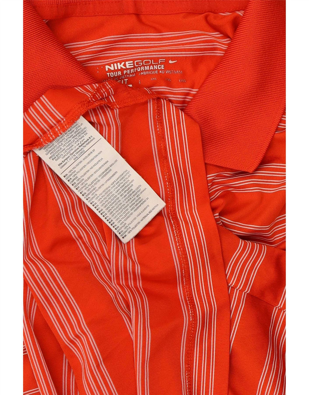 Męska koszulka polo Nike Dri Fit 2XL, poliester w pomarańczowe paski