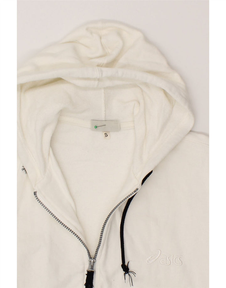 ASICS Womens Oversized Zip Hoodie Sweater UK 10 Small White Vintage Asics and Second-Hand Asics from Messina Hembry 