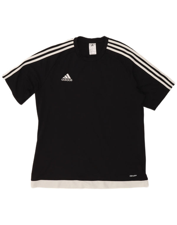 Adidas Męski T-shirt Top Duży Czarny Poliester