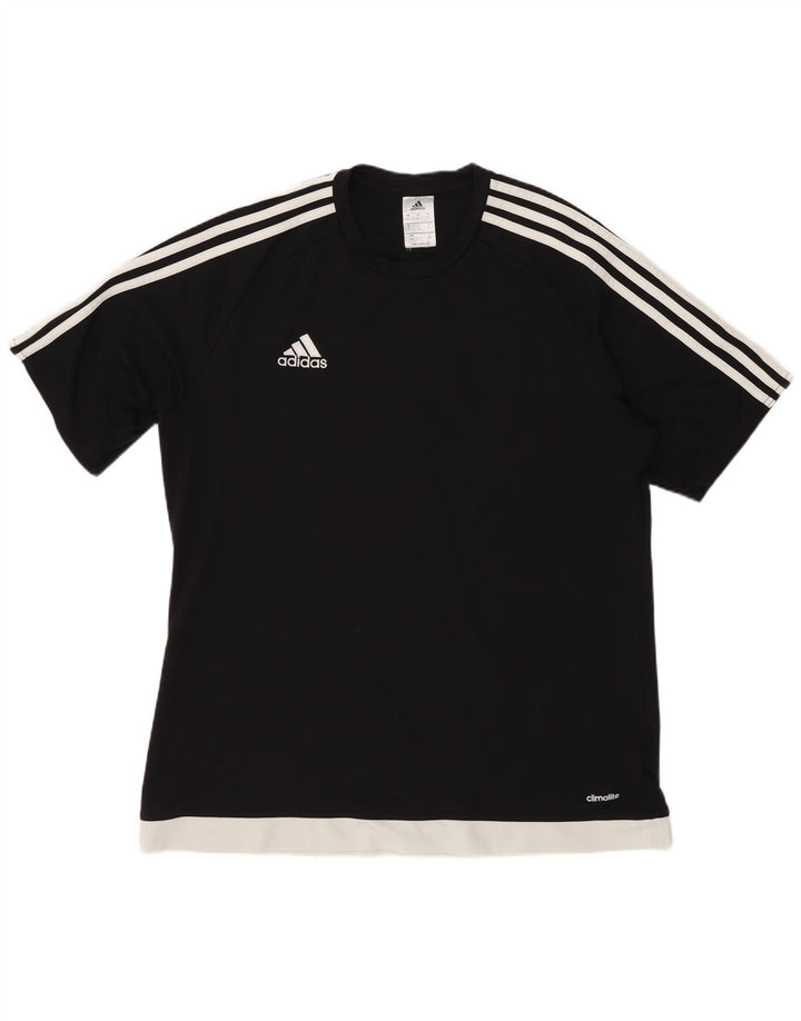 Adidas Męski T-shirt Top Duży Czarny Poliester