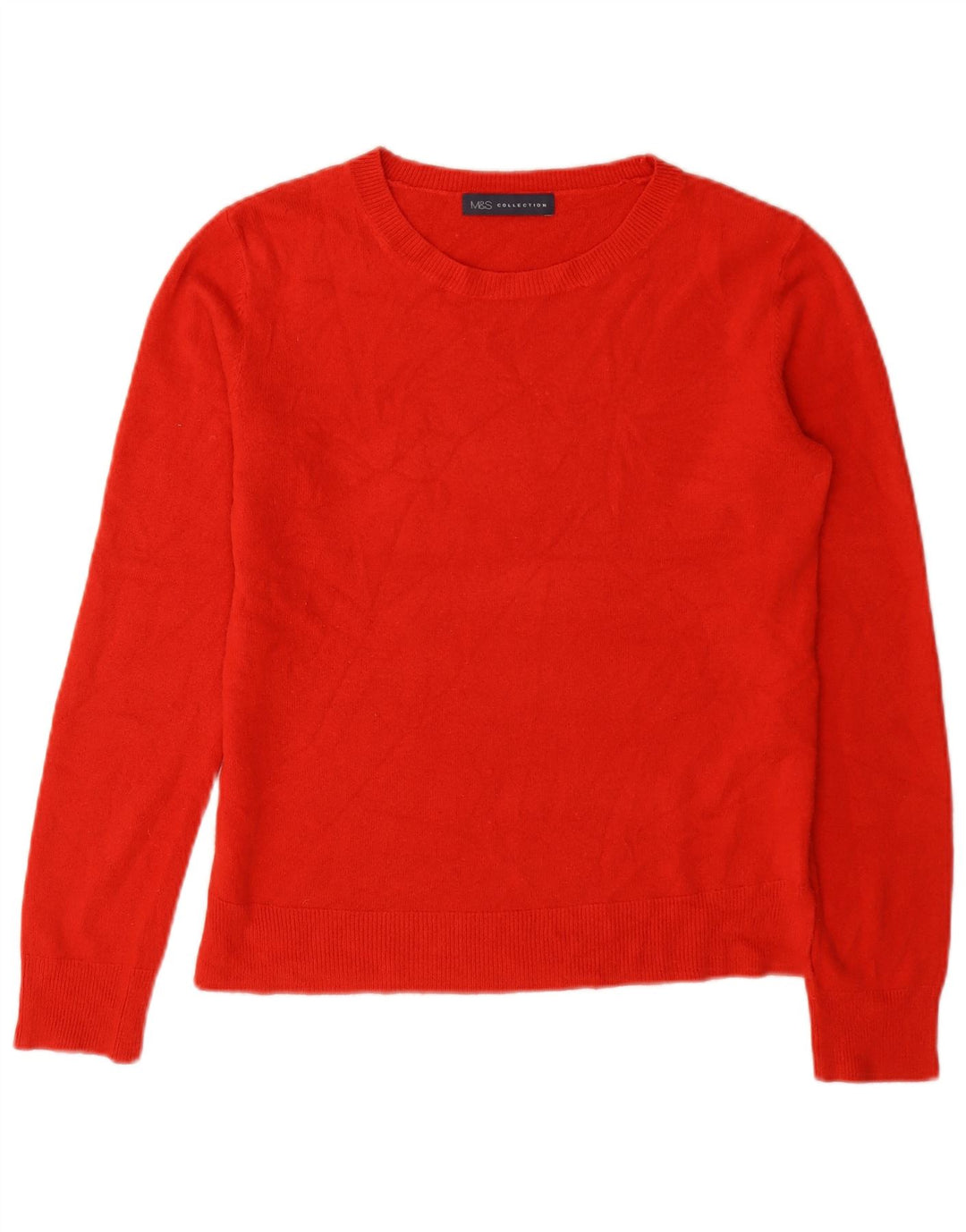 Marks & Spencer Damski sweter z okrągłym dekoltem UK 10, mały, czerwony akryl