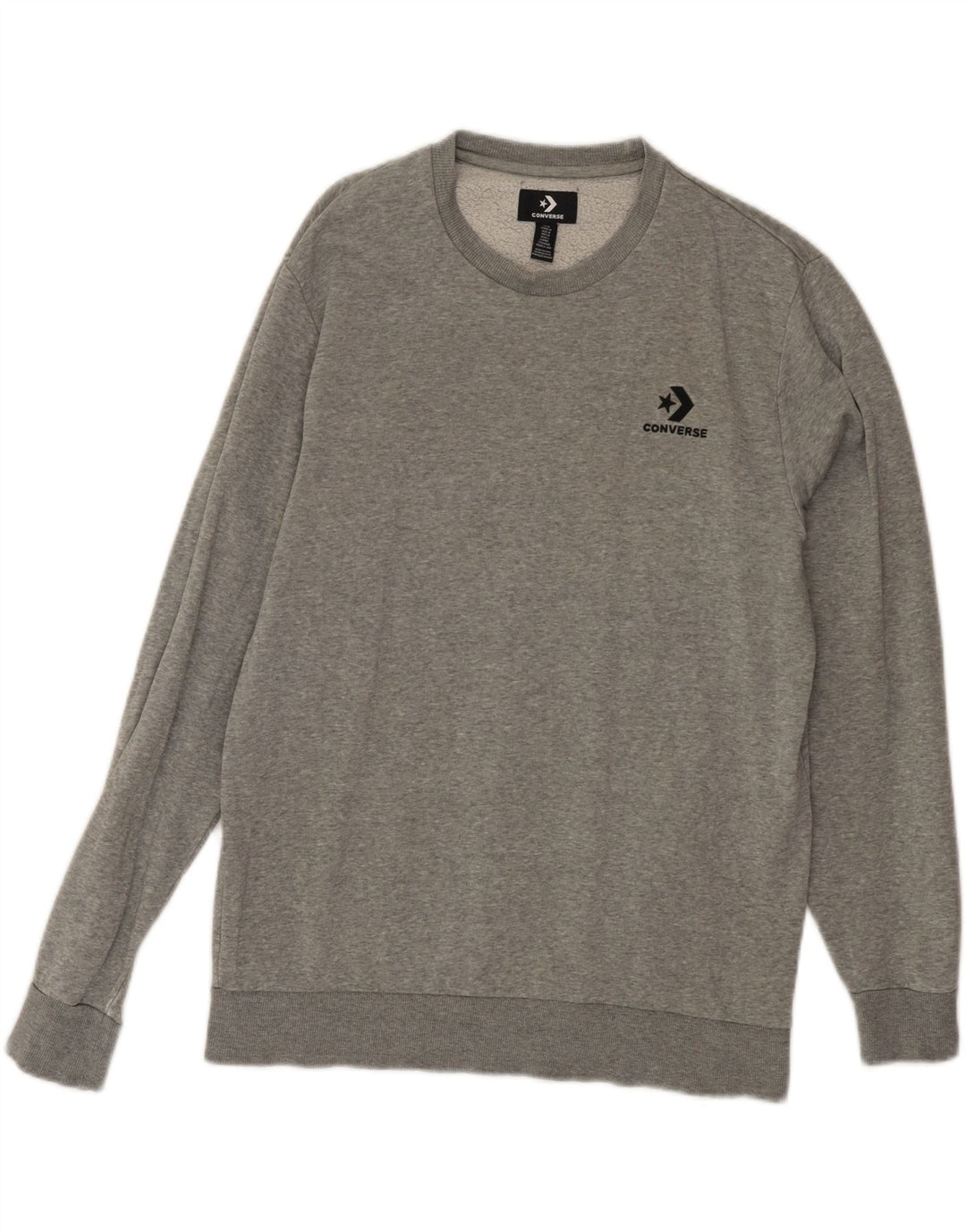 CONVERSE Męski sweter bluzowy, średnioszary, bawełniany