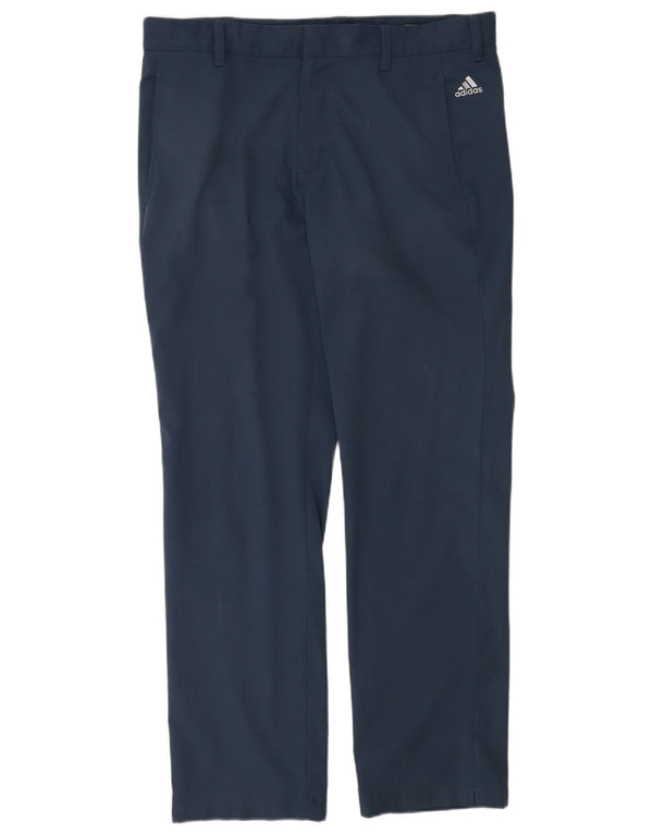 Męskie spodnie chino Adidas o regularnym kroju W34 L32 granatowe, poliestrowe sportowe