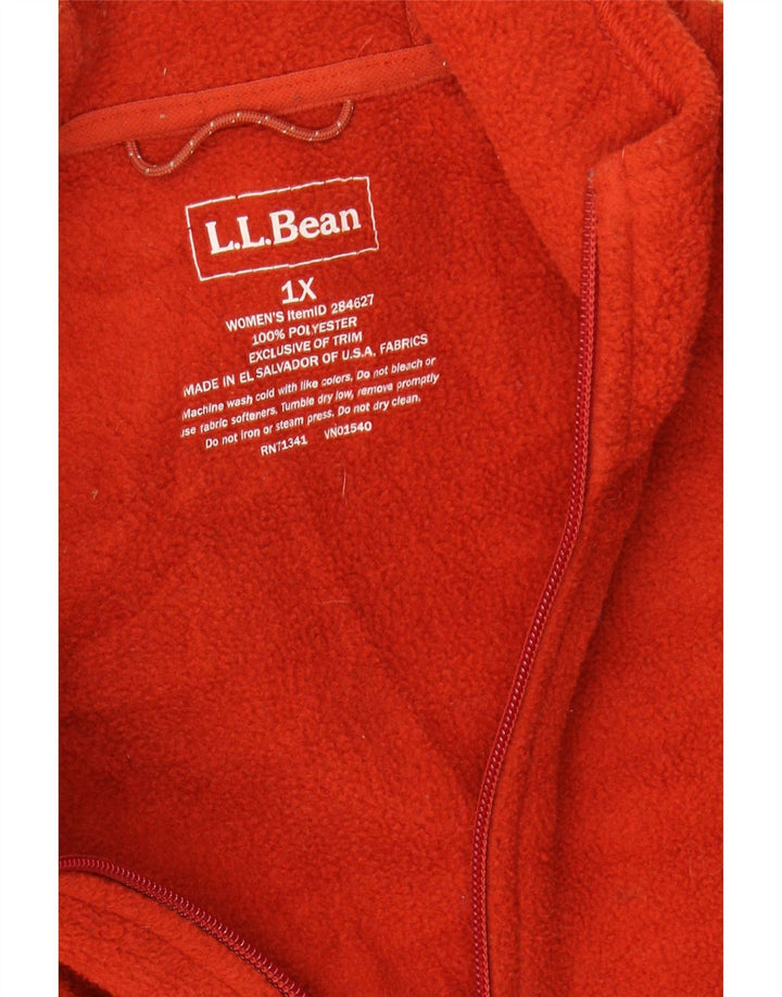 L.L.BEAN Womens Oversized Hooded Fleece Jacket UK 18 XL Red Polyester Vintage L.L.Bean and Second-Hand L.L.Bean from Messina Hembry 