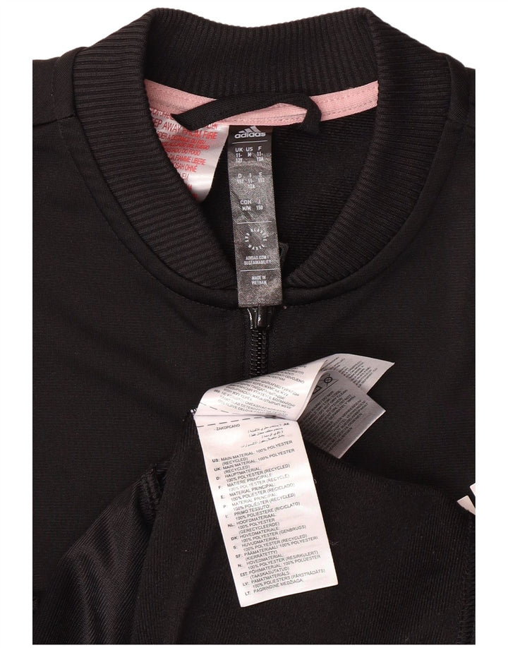 Kurtka dresowa ADIDAS dziewczęca 11-12 lat, czarna, poliester