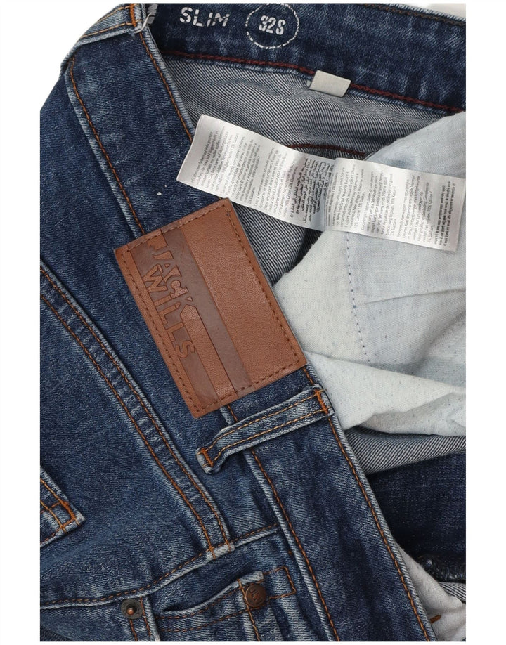 Męskie jeansy slim fit Jack Wills W32 L29 Niebieskie bawełniane