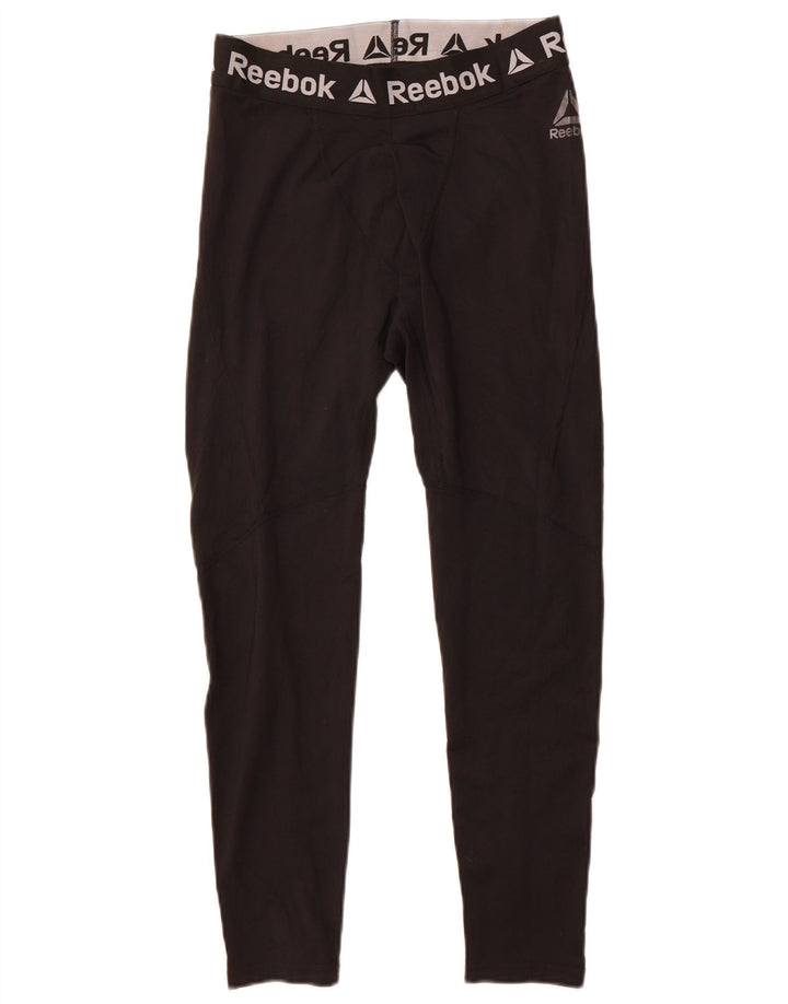 Męskie legginsy Reebok z grafiką, średni czarny poliester